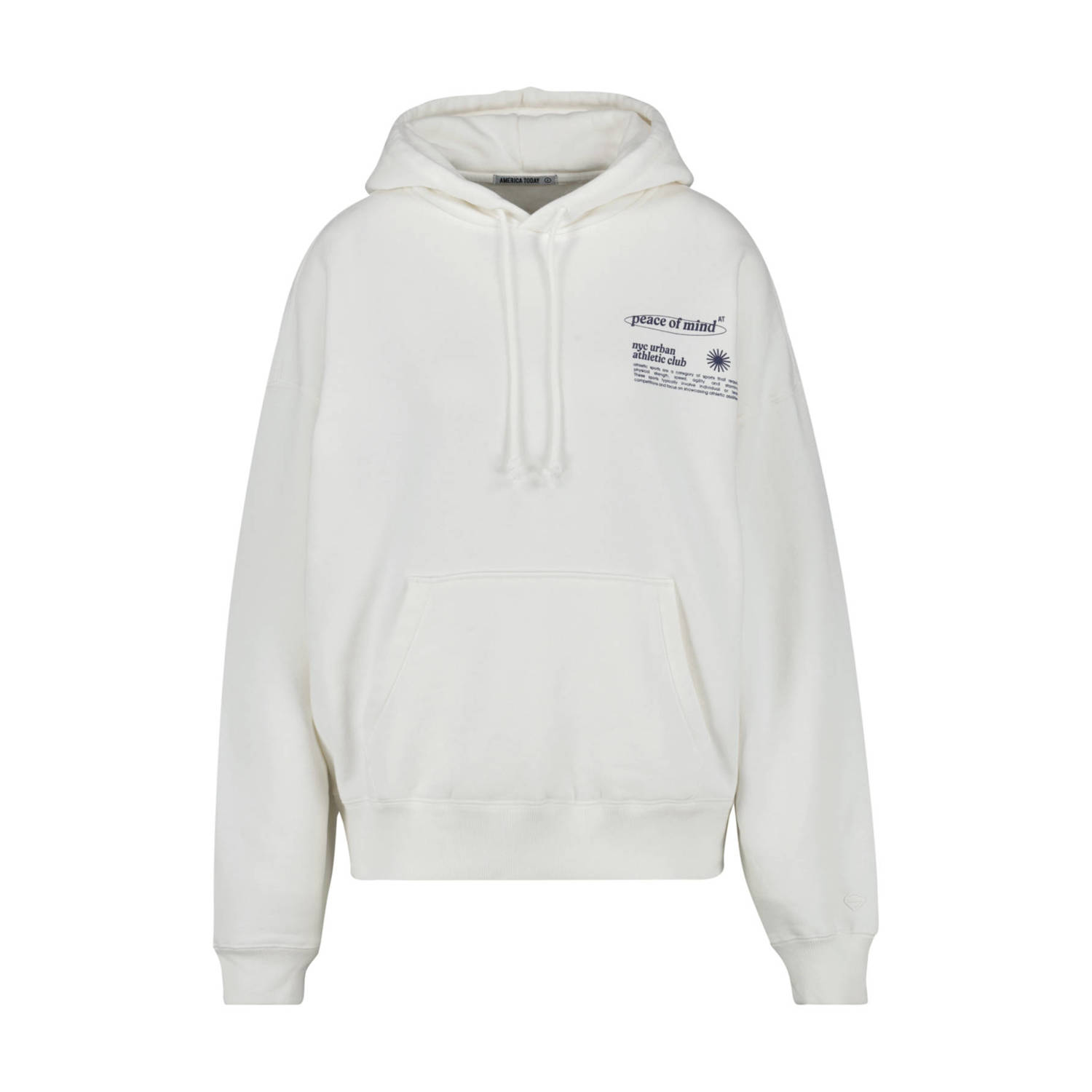 America Today hoodie Silvy met printopdruk creme