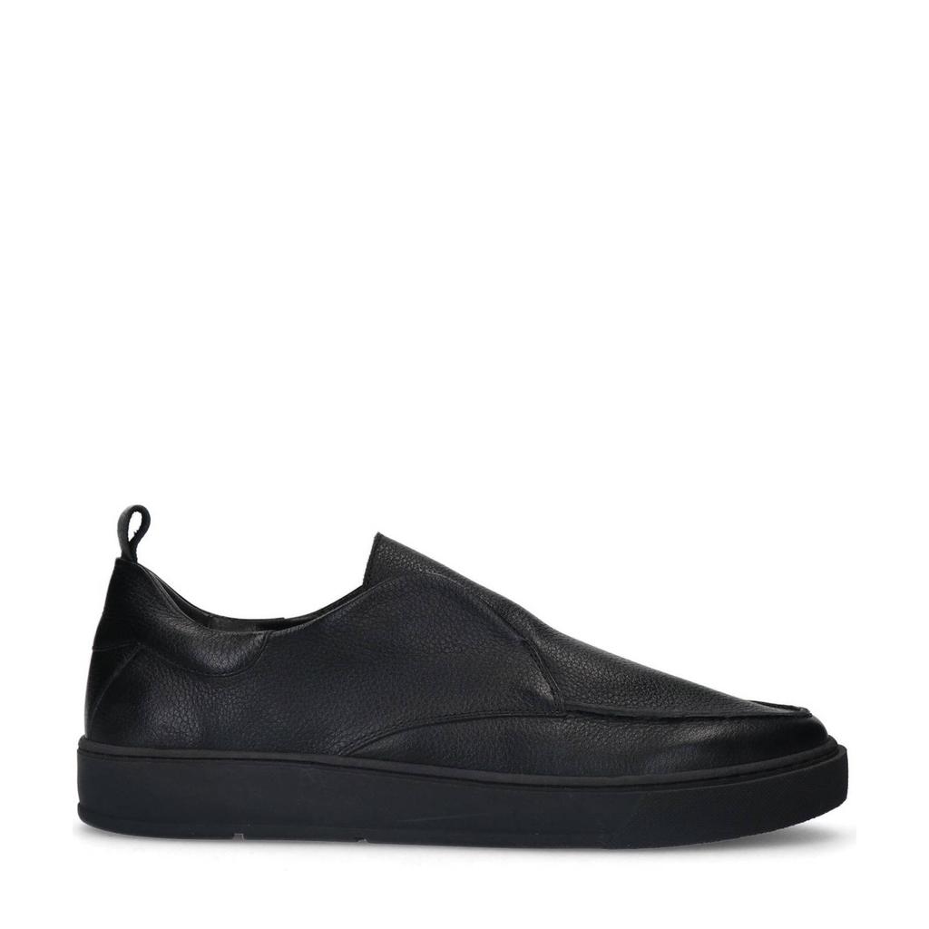 Zwarte heren Manfield leren loafers