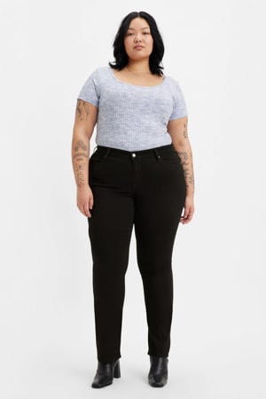 314 high waist straight leg jeans black denim