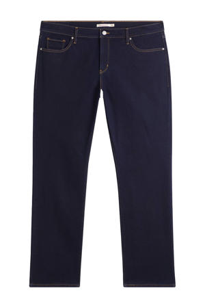 314 high waist straight leg jeans dark blue denim