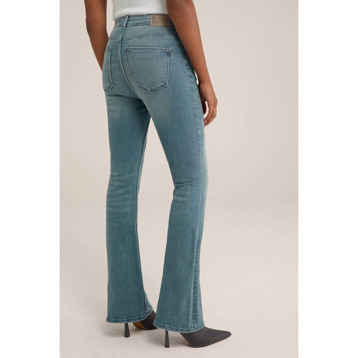 WE Fashion Blue Ridge high waist flared jeans light blue denim