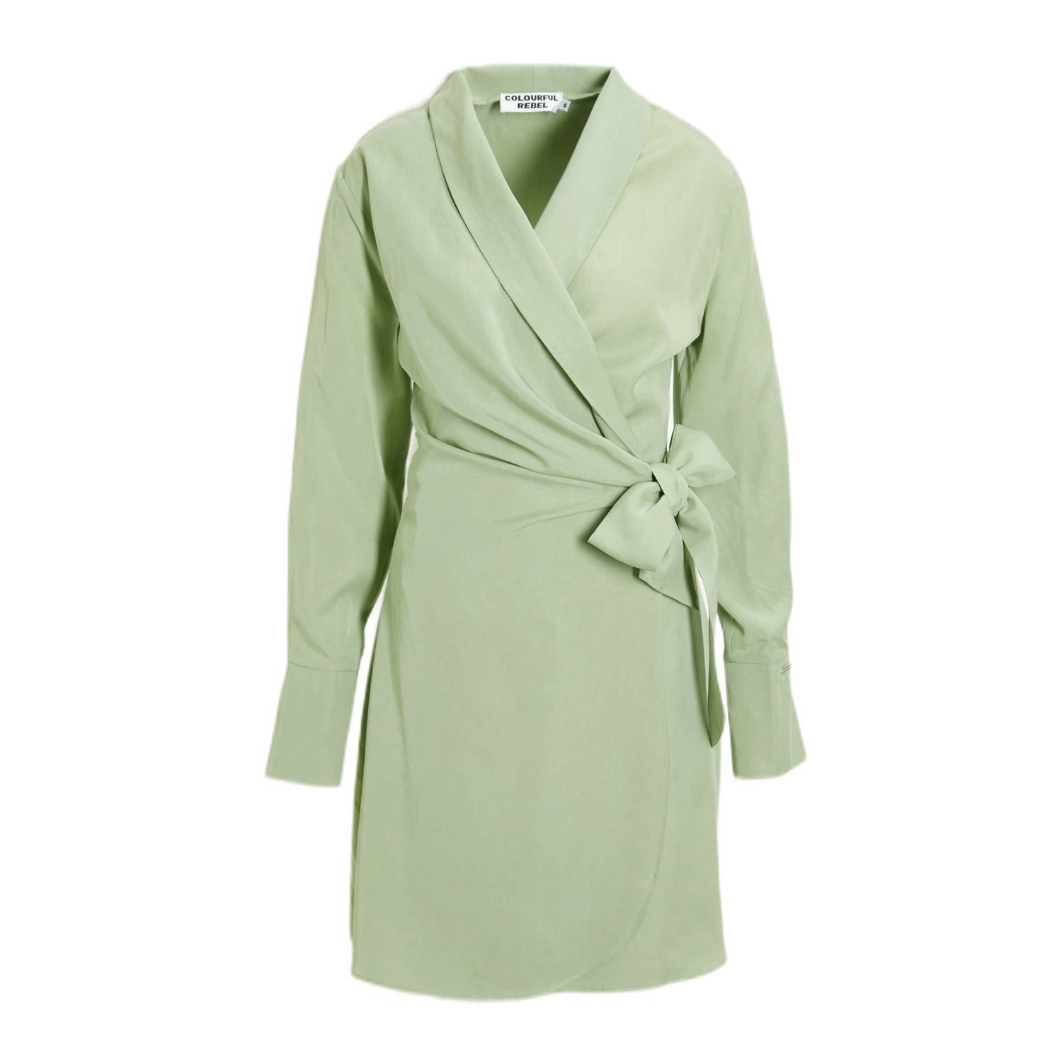 COLOURFUL REBEL Dames Jurken Dorin Uni Wrap Mini Dress Mint