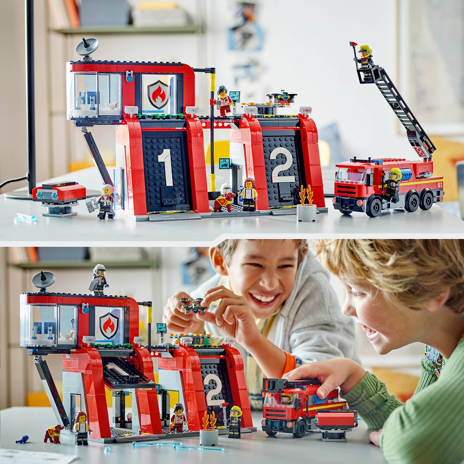 LEGO City Brandweerkazerne en brandweerauto Brandweer LEGO City Brandweerkazerne en brandweerauto Brandweer