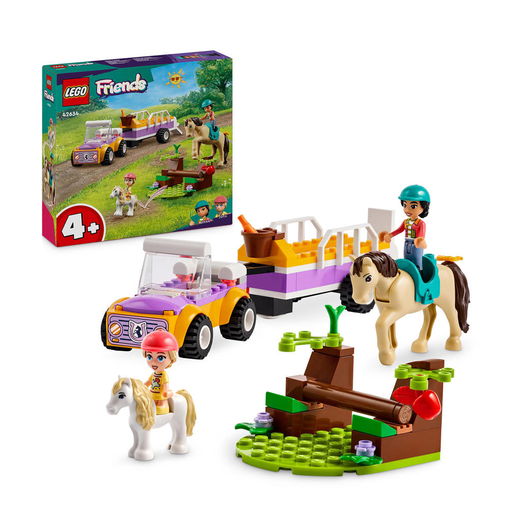 LEGO Friends Paard en pony aanhangwagen Paard Speelgoed Set voor Meisjes en Jongens 42634