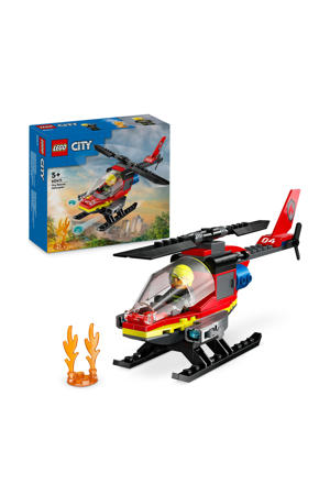 Brandweerhelikopter Reddingsvoertuig Speelgoed met Minifiguur van Piloot 60411 
