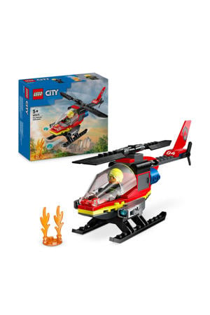 Brandweerhelikopter Reddingsvoertuig Speelgoed met Minifiguur van Piloot 60411