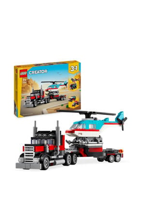 3-in-1 Truck met helikopter Speelgoed Auto en Vliegtuig Set 31146