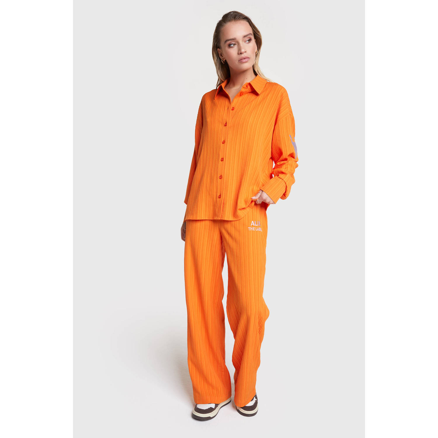 Alix the Label high waist loose fit pantalon oranje