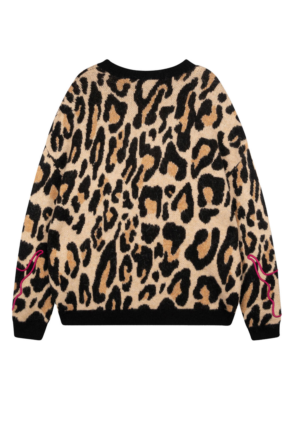 Alix the Label gebreide trui met panterprint zwart wehkamp