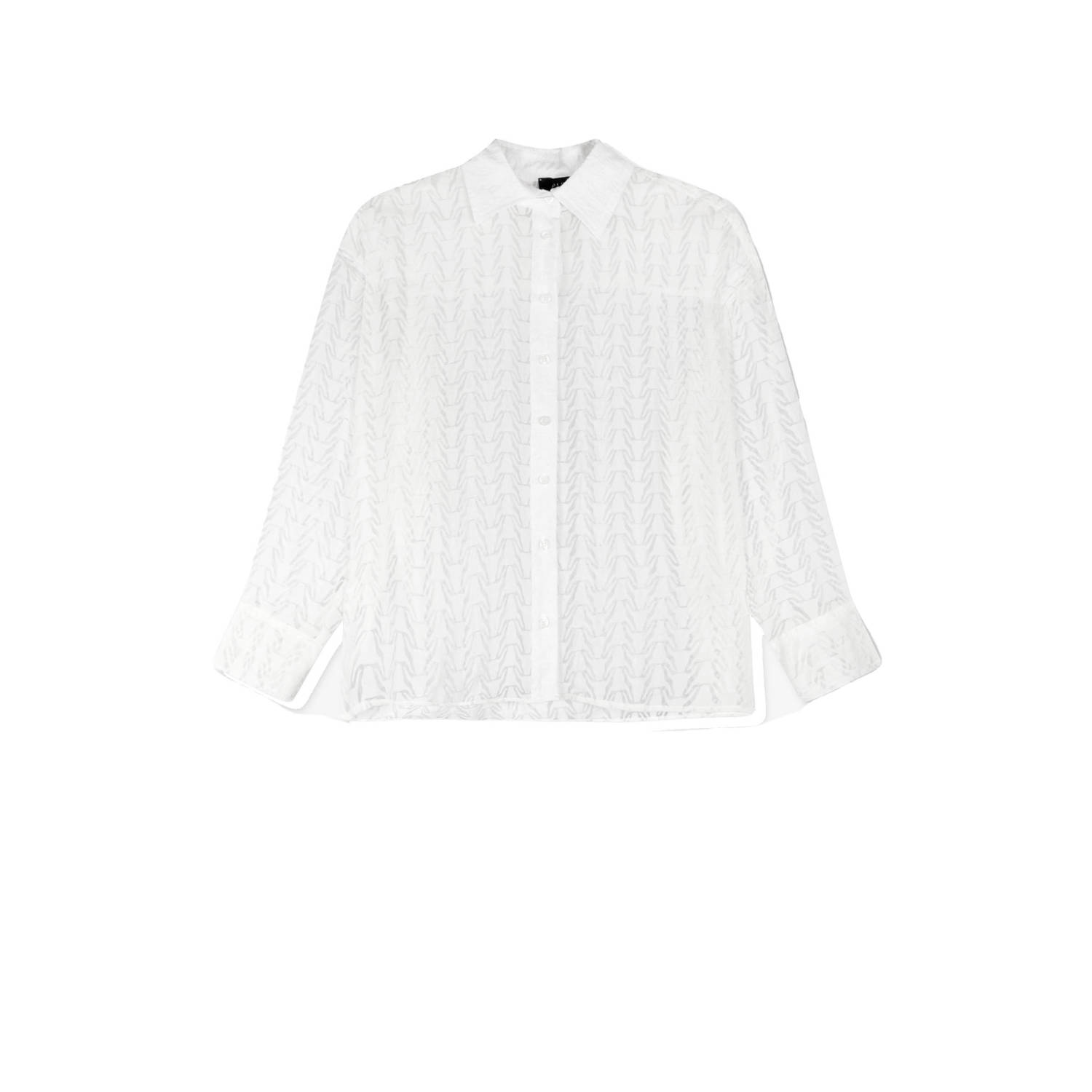 Alix the Label semi-transparante blouse met all over print wit