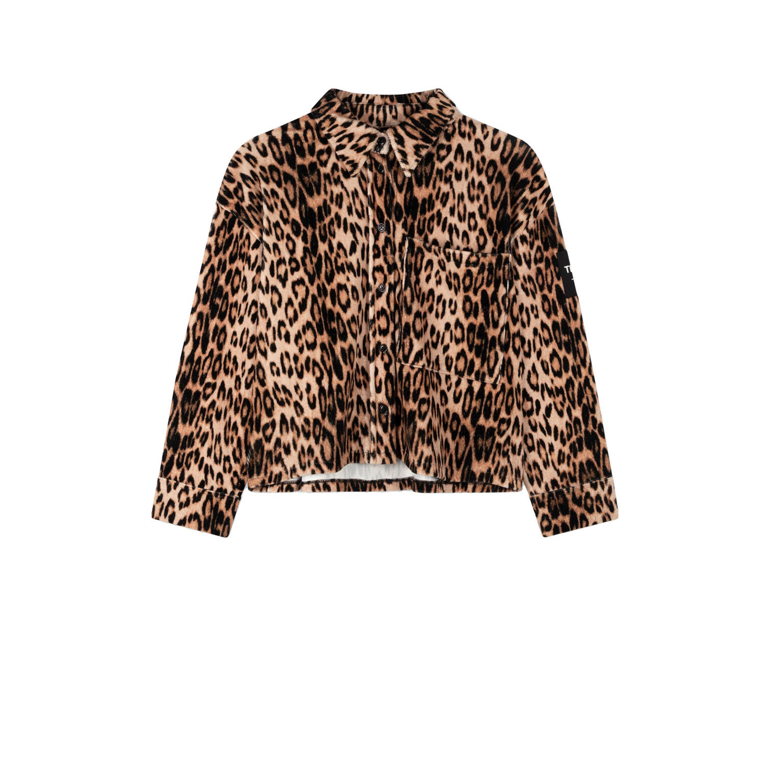 ALIX THE LABEL Dames Blouses Ladies Woven Leopard Velvet Blouse Bruin