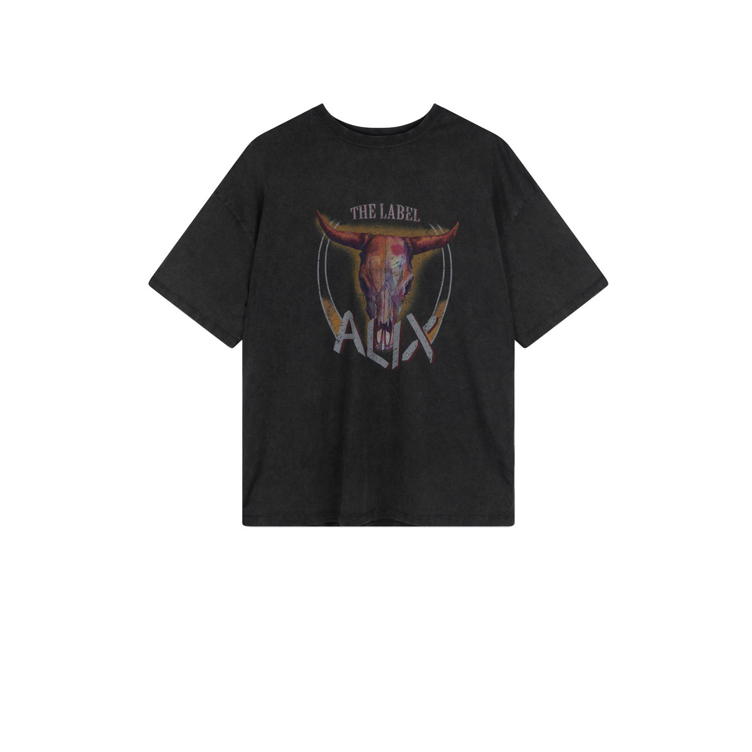 ALIX THE LABEL Dames Tops & T-shirts Ladies Knitted Bull T-shirt Zwart