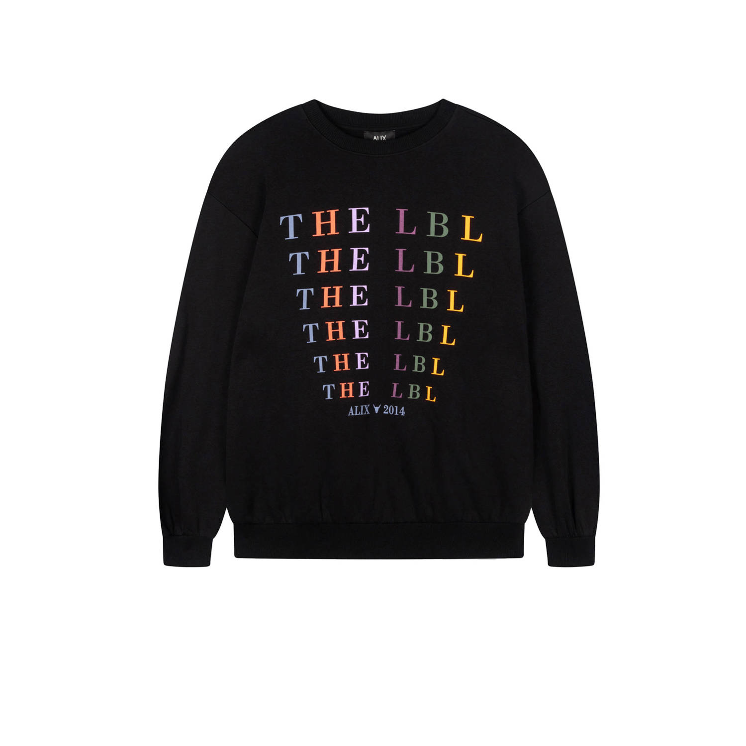 Alix the Label sweater met tekst zwart