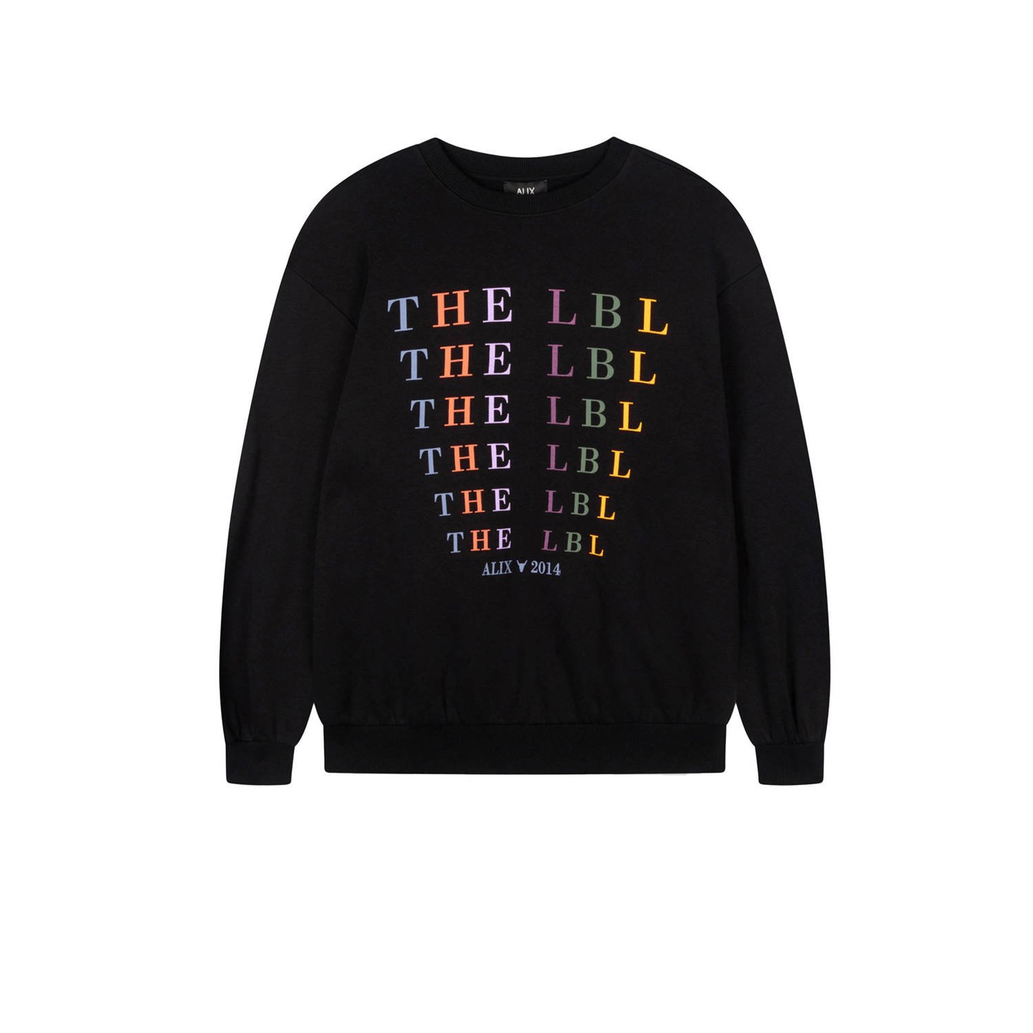 Alix the Label sweater met tekst zwart