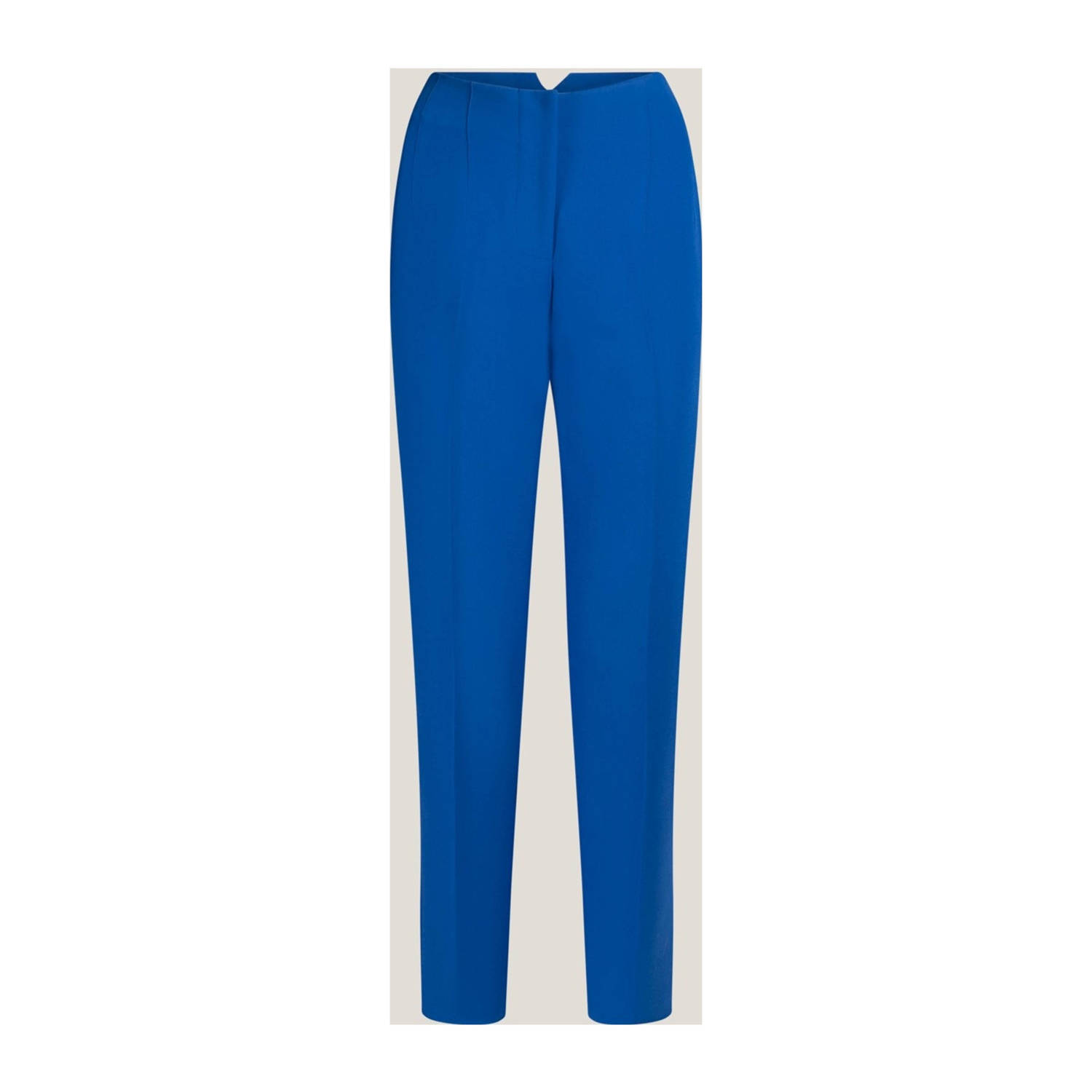 JANSEN AMSTERDAM Dames Broeken Wq440 Woven High Waisted Ankle Pants Blauw