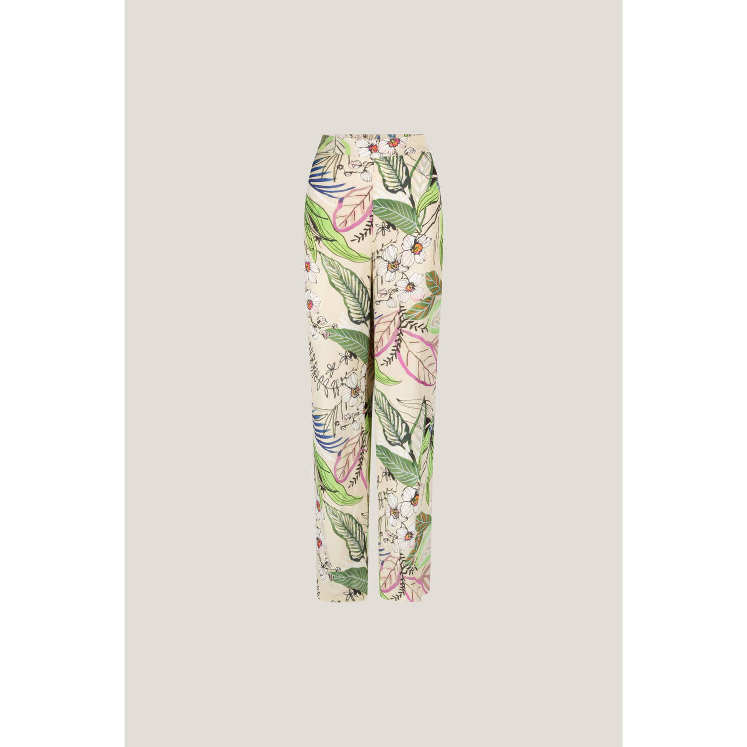 JANSEN Amsterdam wide leg broek met all over print