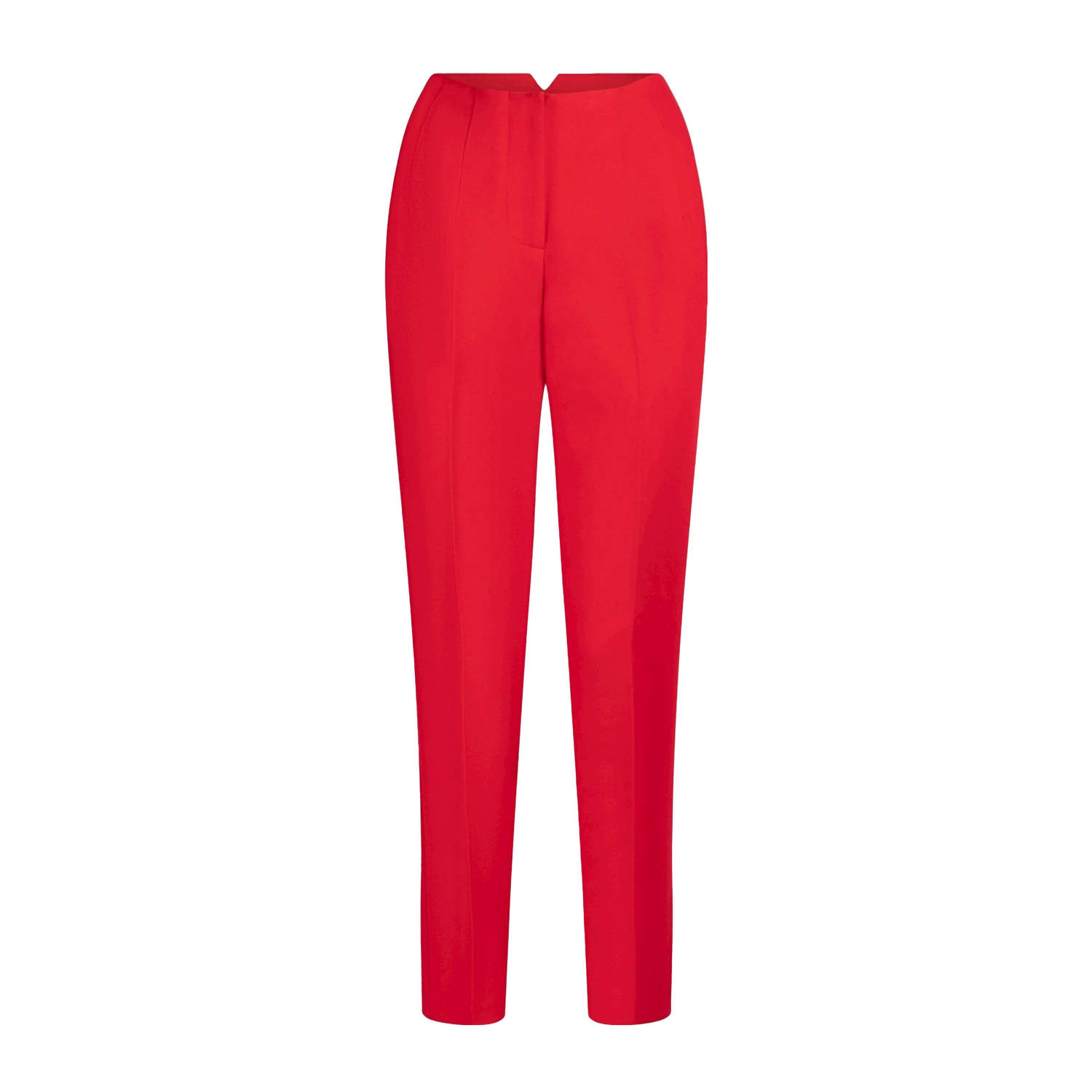 JANSEN Amsterdam high waist straight fit pantalon ISA rood