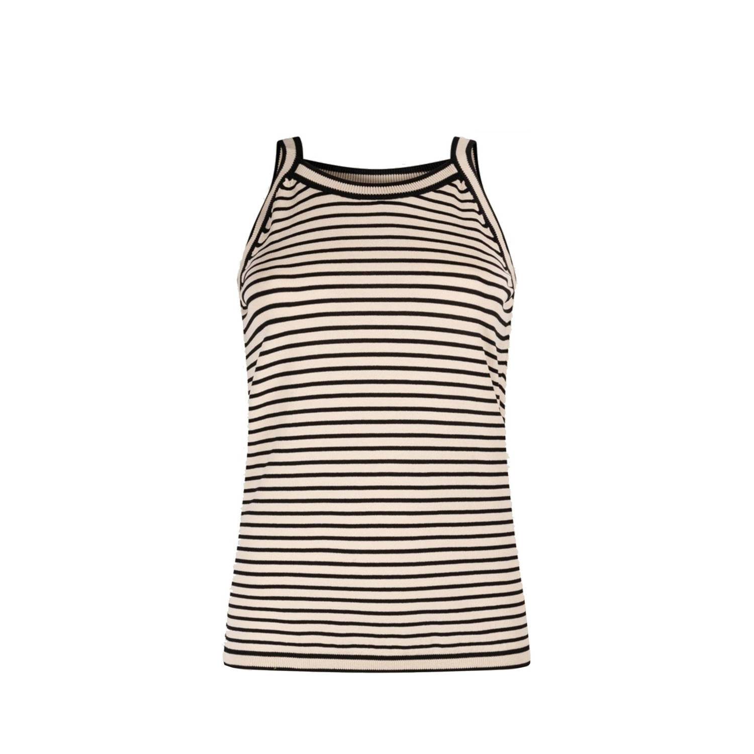 JANSEN AMSTERDAM Dames Tops & T-shirts K347 Singlet With Stripes Zwart