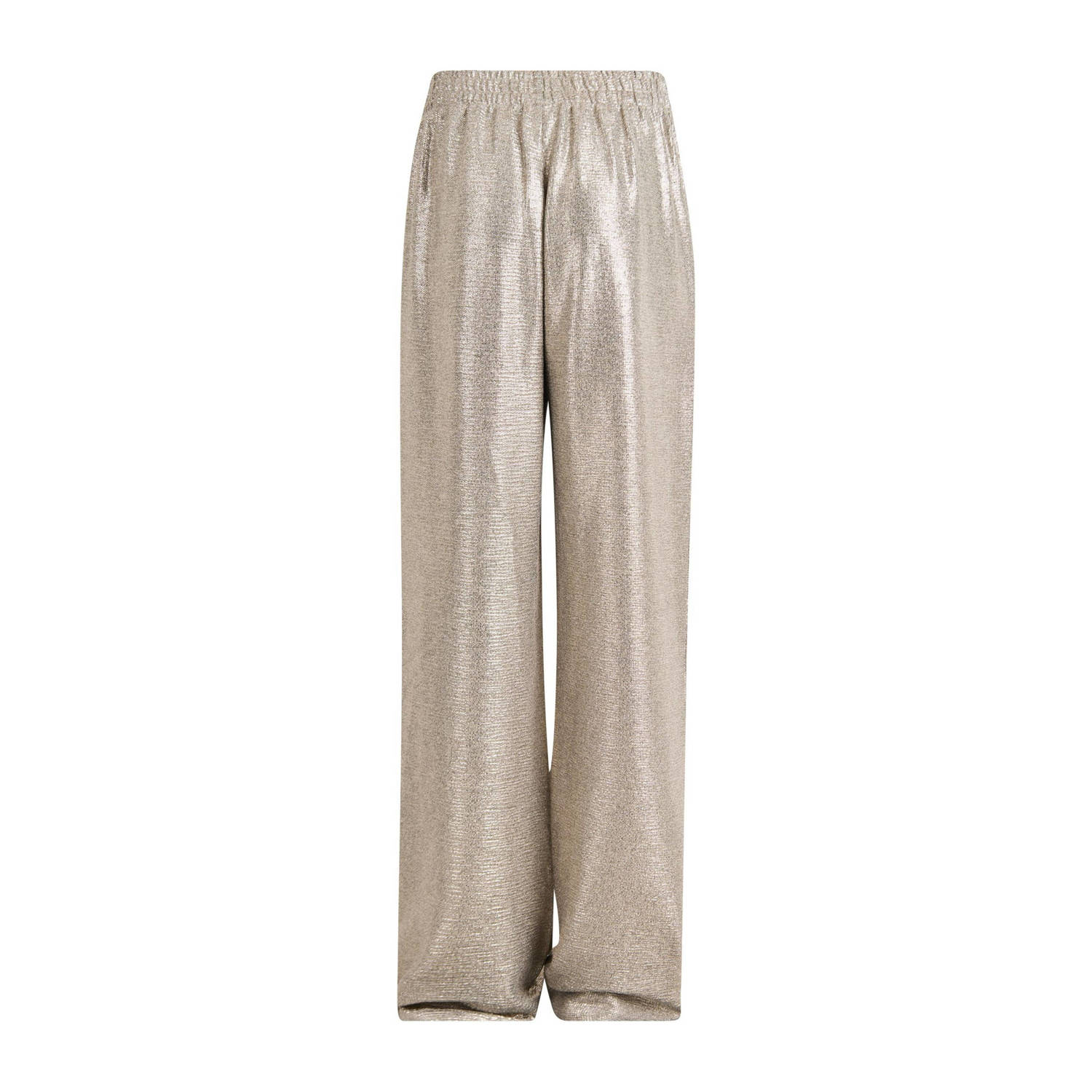Shoeby wide leg broek met glitters zilver