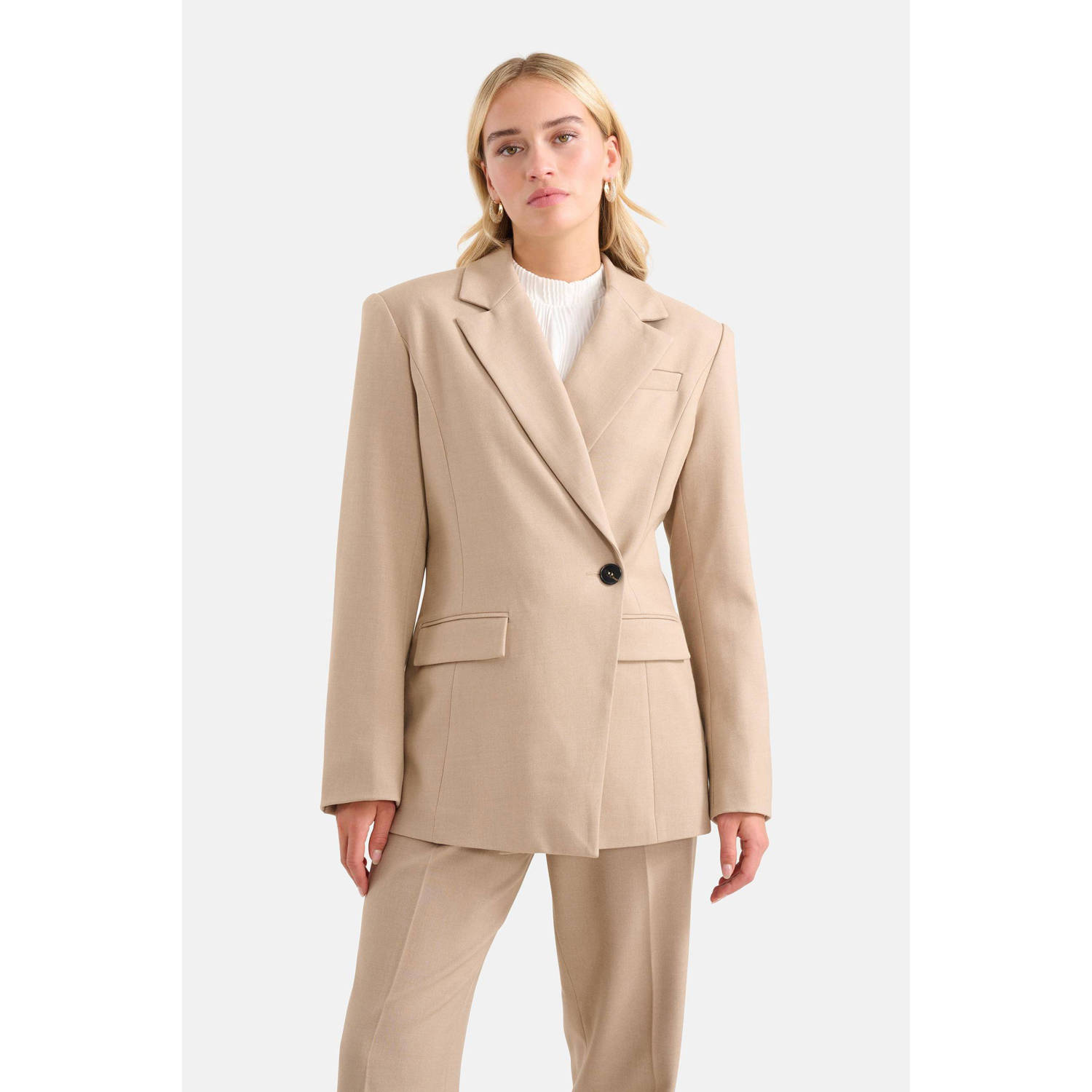 Shoeby rechtvallende Silhouet blazer zand