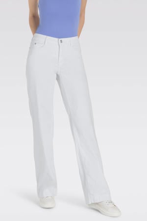 regular waist wide leg jeans wit