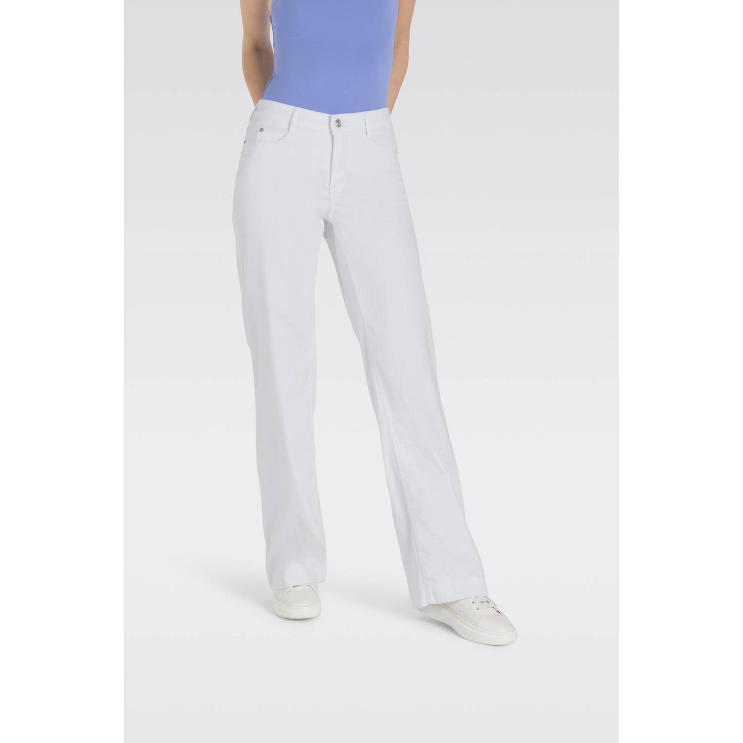 MAC regular waist wide leg jeans wit