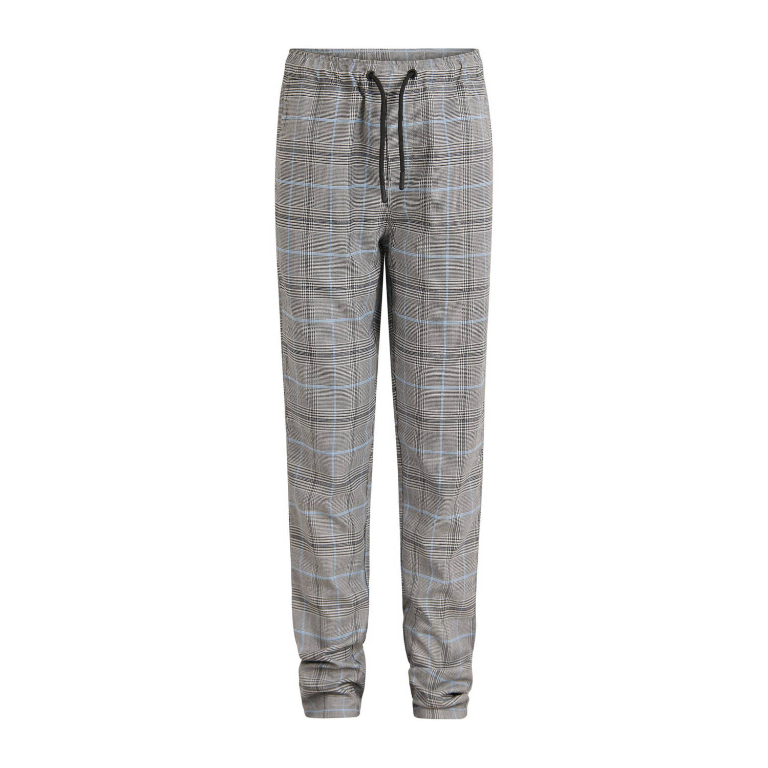 Shoeby geruite slim fit broek grijs blauw wit Jongens Polyester Ruit 110 116