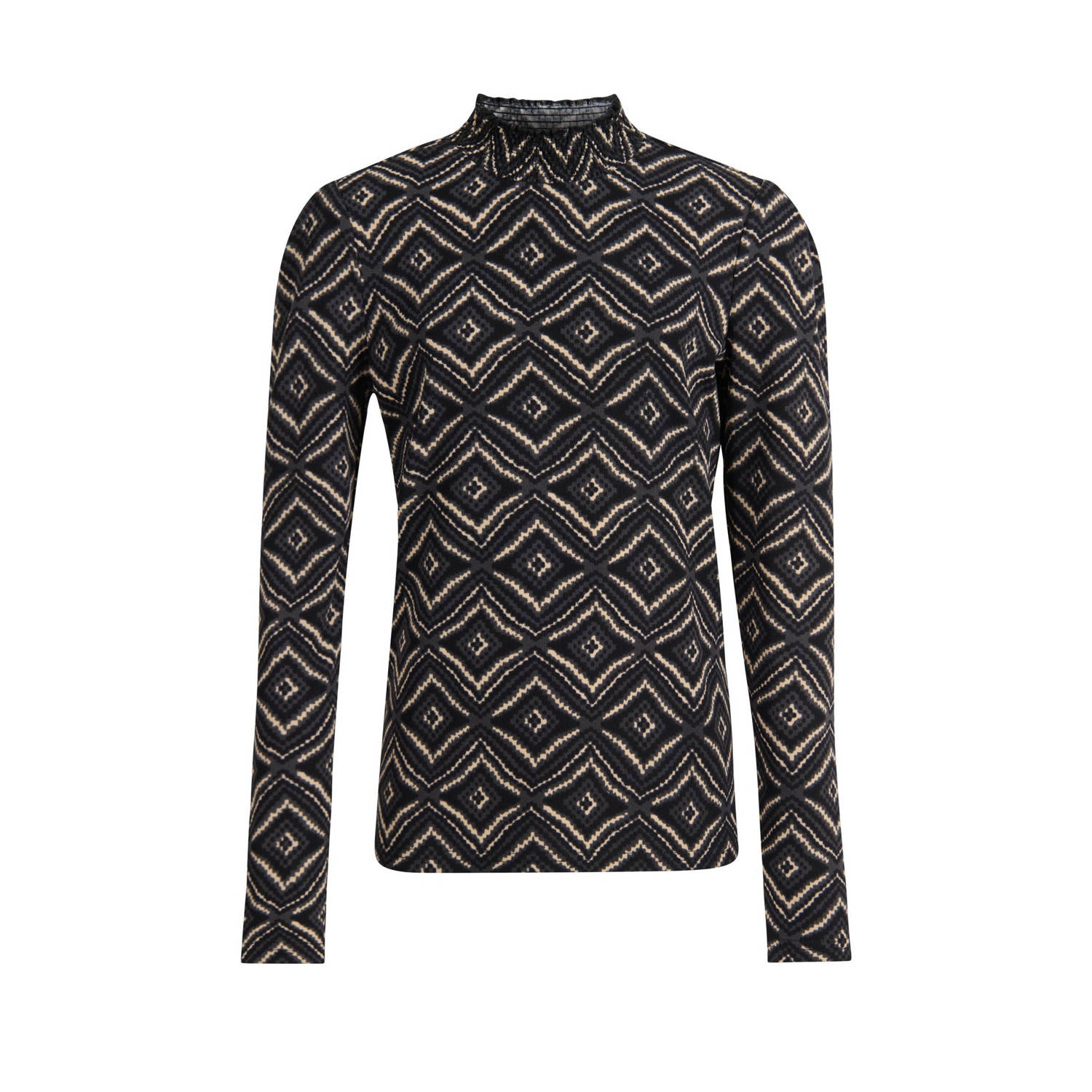 Shoeby longsleeve met all over print zwart ecru Meisjes Polyester Col All over print 110 116