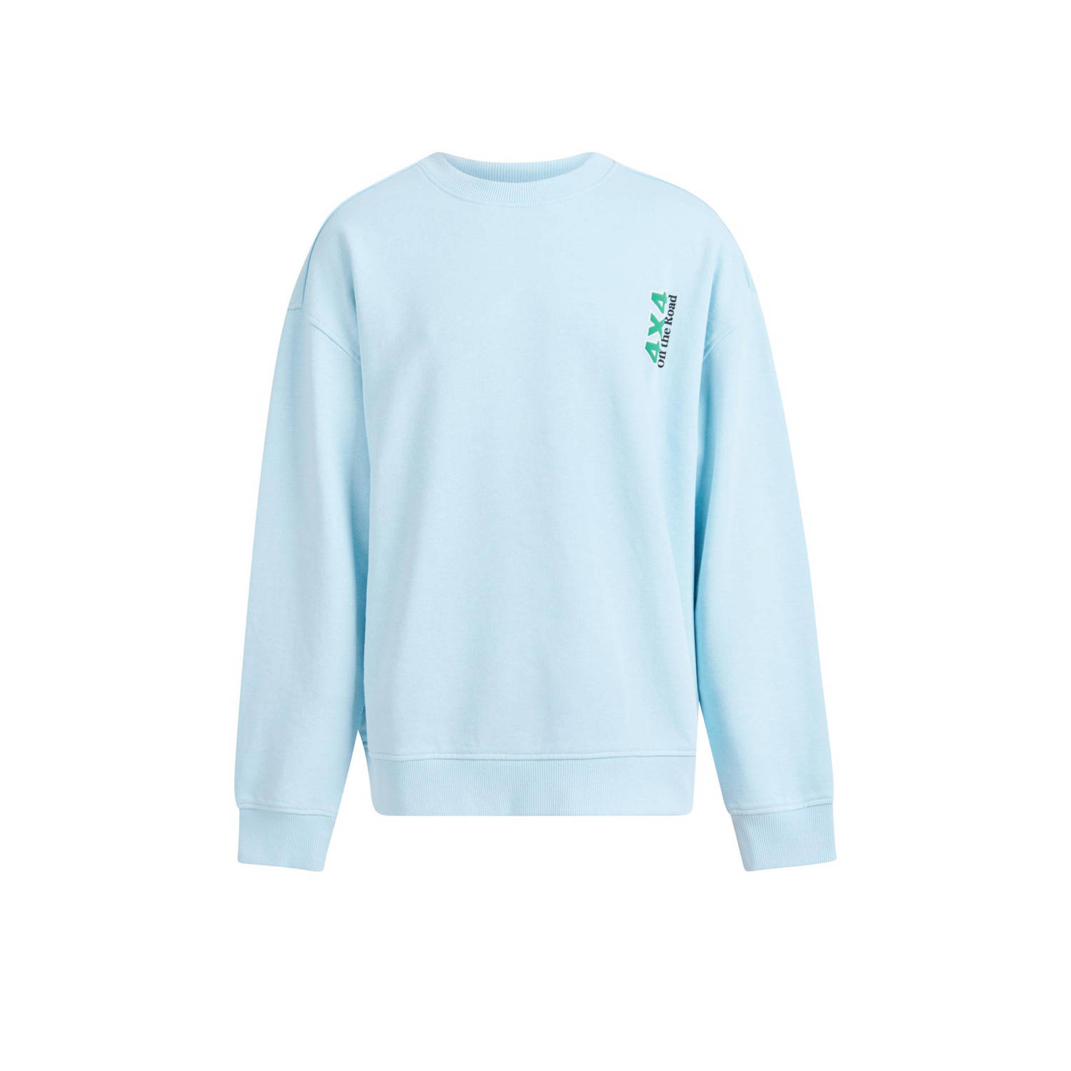 Shoeby sweater met backprint lichtblauw Backprint 110 116