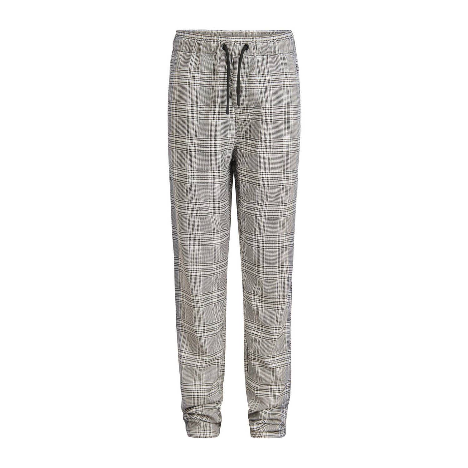 Shoeby geruite regular fit broek grijs zwart wit Jongens Polyester Ruit 110 116