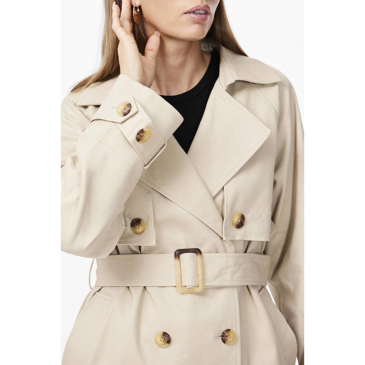 Y.A.S trenchcoat jas YASTERONIMO met ceintuur beige