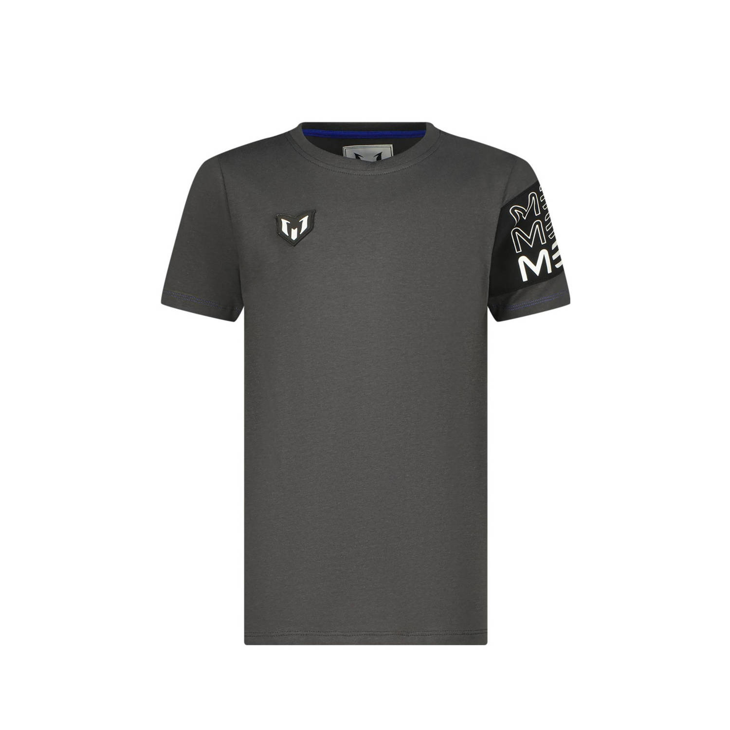 VINGINO x Messi T-shirt Jumal met logo donkergrijs Stretchkatoen Ronde hals 104