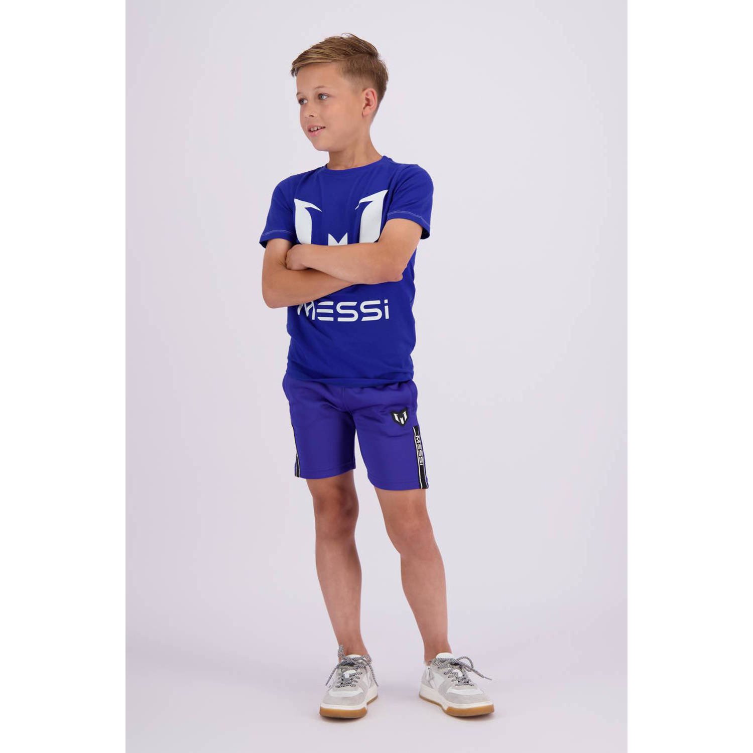 Vingino x Messi T-shirt met logo hardblauw wit