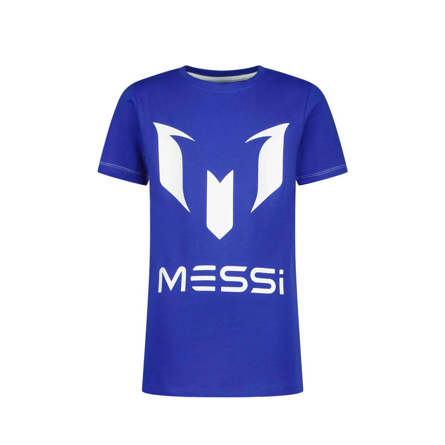 VINGINO x Messi T-shirt met logo hardblauw wit Jongens Stretchkatoen Ronde hals 116