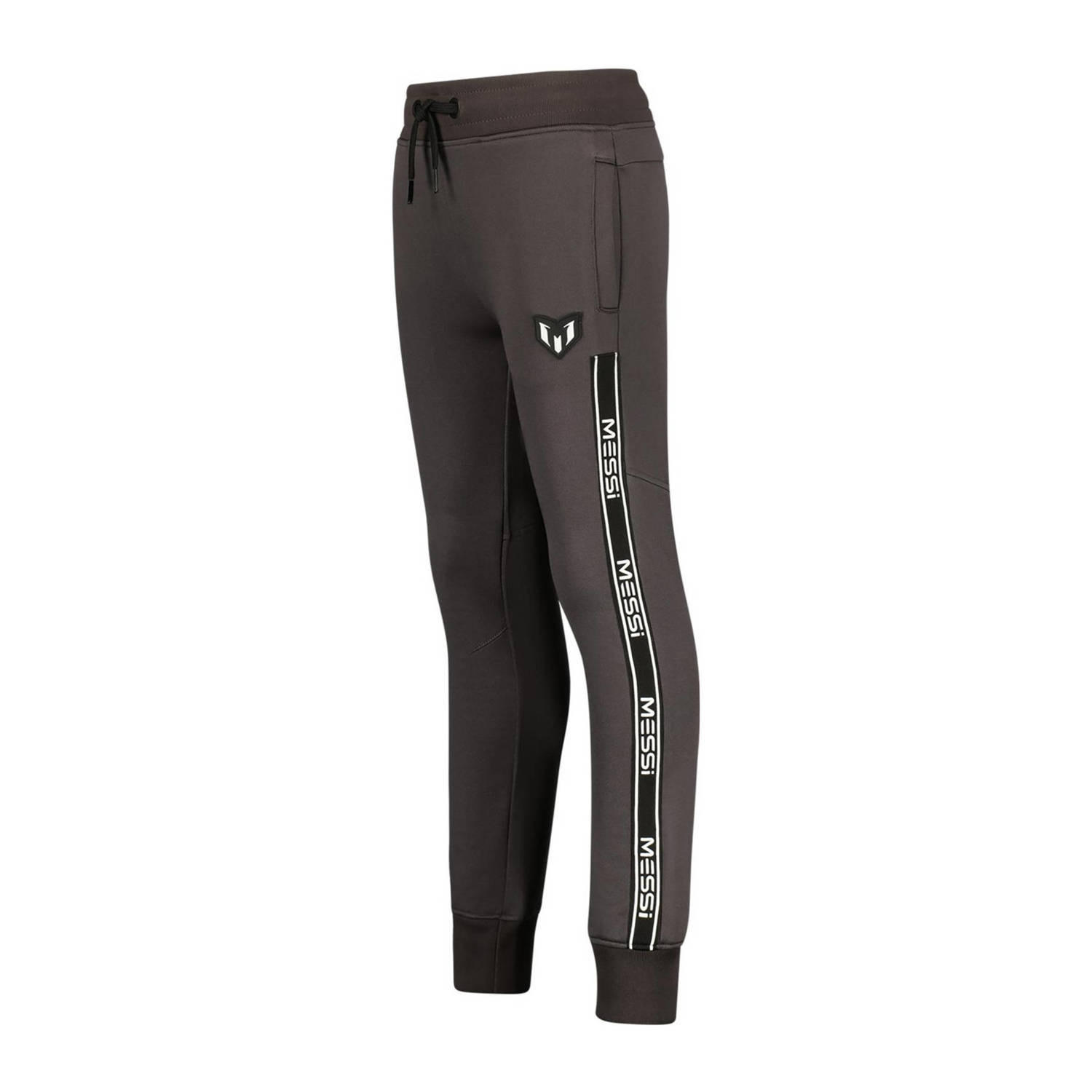 Vingino x Messi joggingbroek Serto met zijstreep donkergrijs
