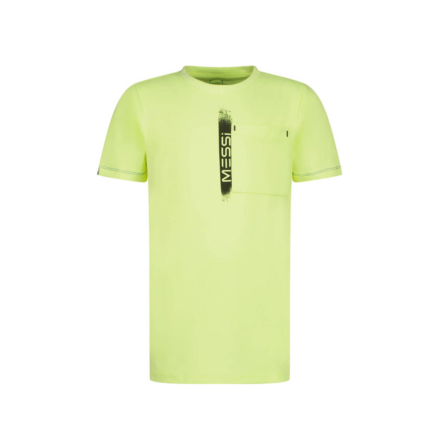 Vingino x Messi T-shirt Jefos met logo neon geel