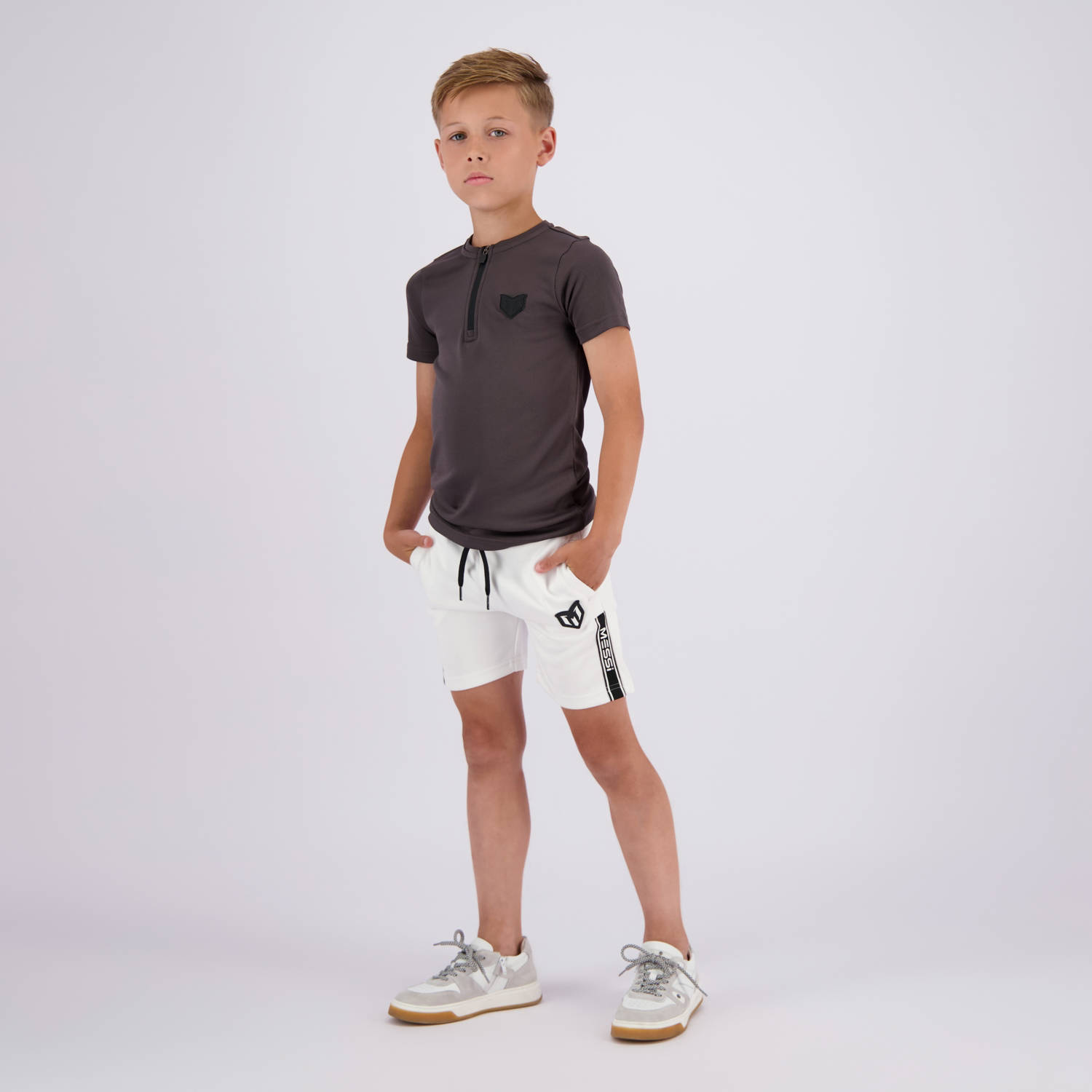 VINGINO x Messi T-shirt Jipper donkergrijs Jongens Polyester Ronde hals 116