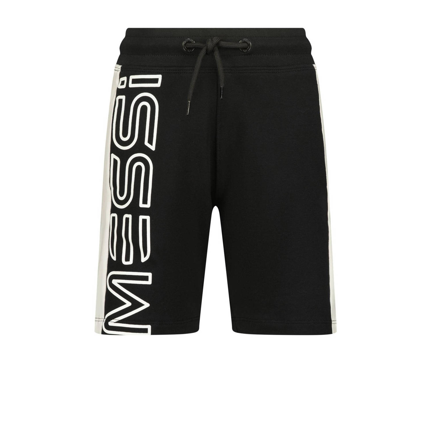 VINGINO x Messi sweatshort Rafo met logo donkergrijs wit Korte broek Logo 104