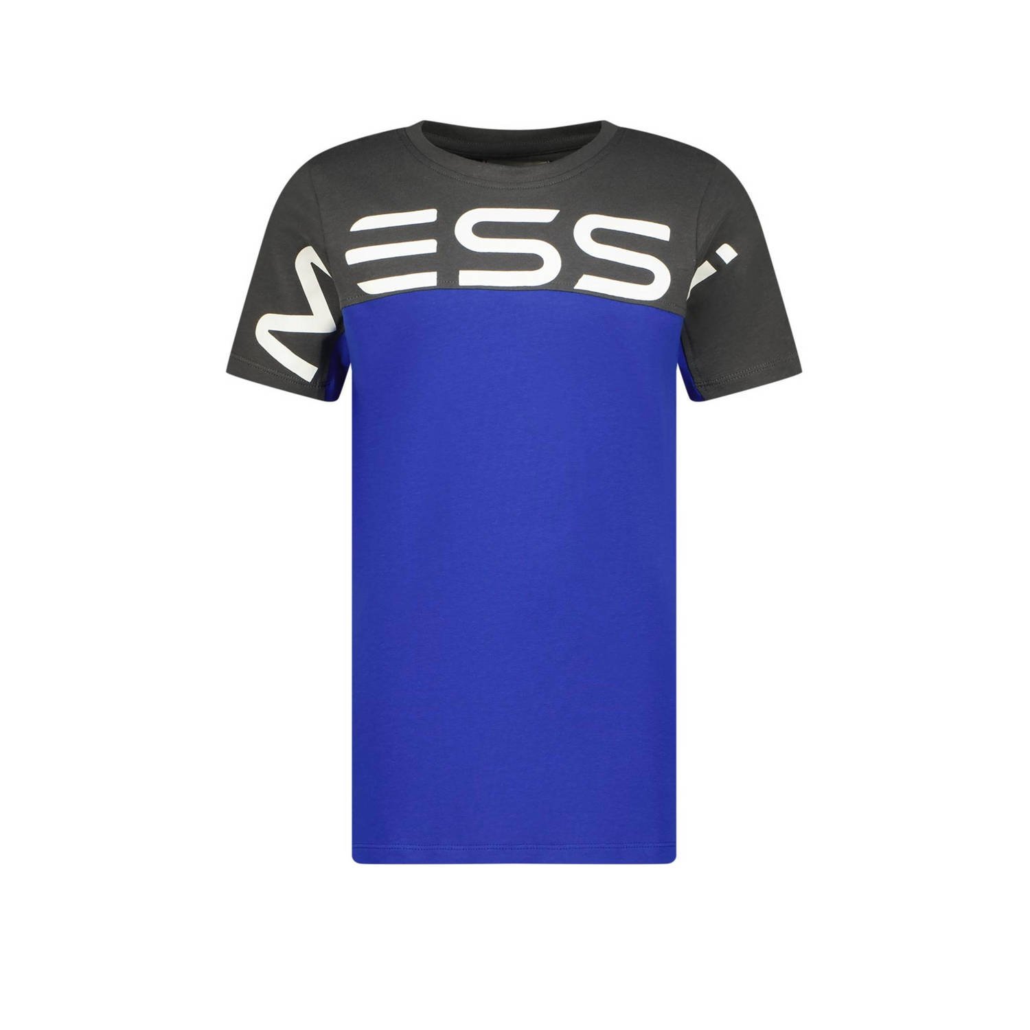 VINGINO x Messi T-shirt Jint met logo hardblauw donkergrijs Jongens Stretchkatoen Ronde hals 116