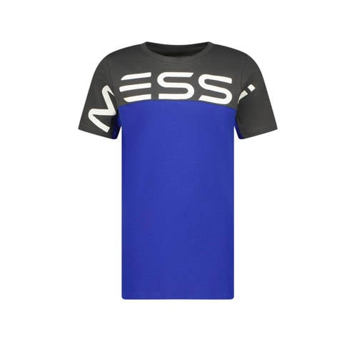 Vingino x Messi T-shirt Jint met logo hardblauw/donkergrijs