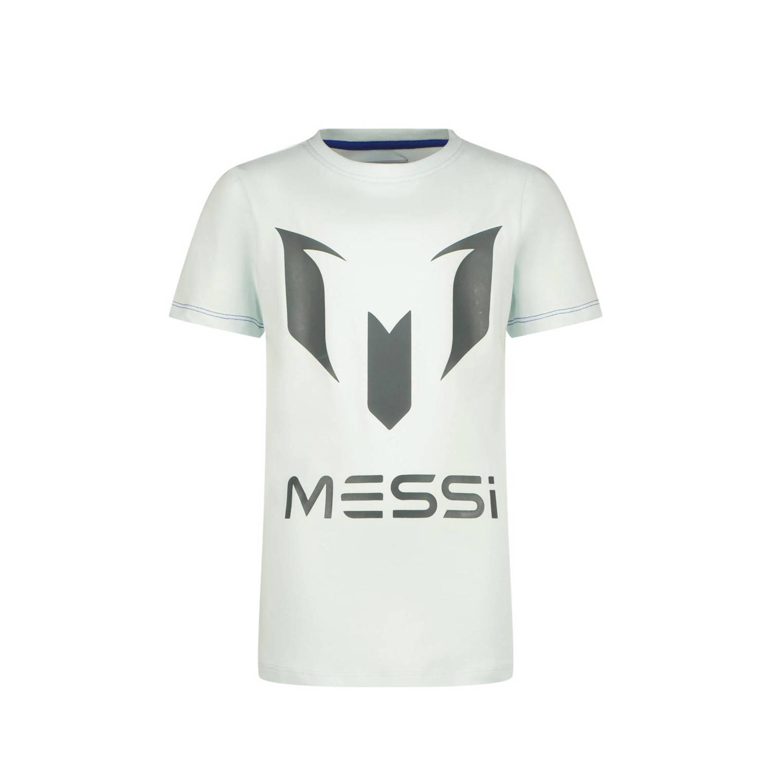 VINGINO x Messi T-shirt met logo lichtblauw grijs Jongens Stretchkatoen Ronde hals 116