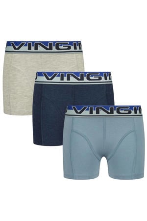   boxershort - set van 3 donkerblauw/blauw/grijs