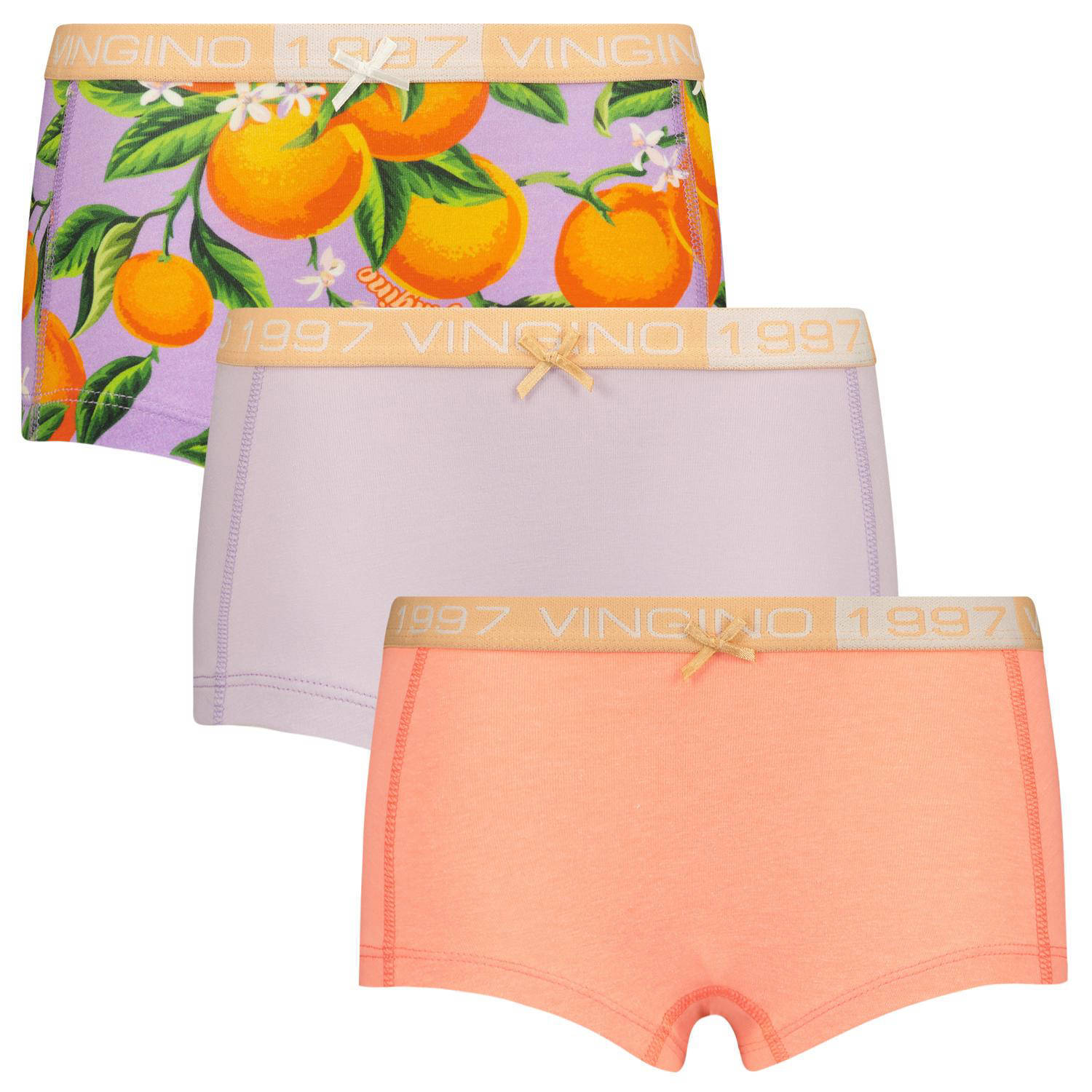 Vingino short Orange set van 3 lila oranje