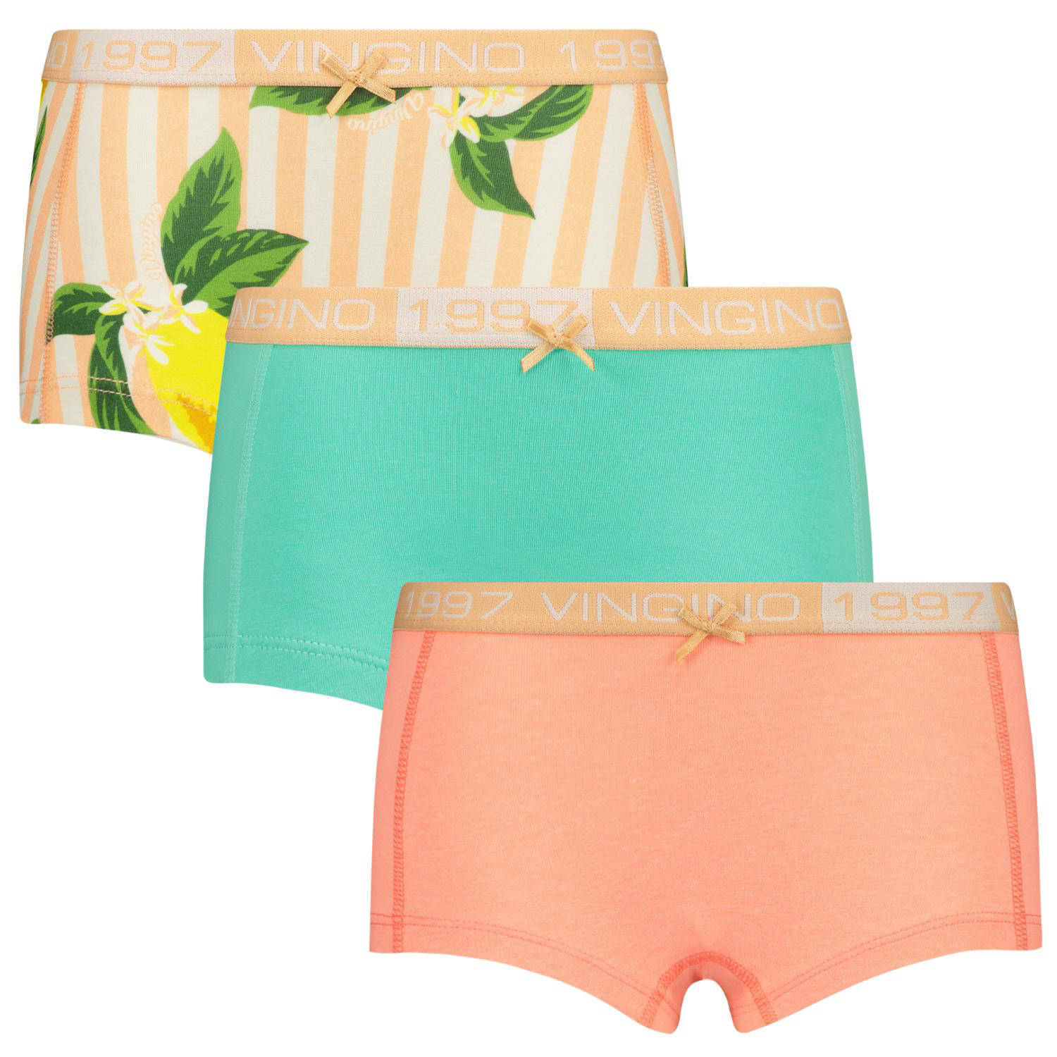 Vingino short Lemons set van 3 oranje zeegroen