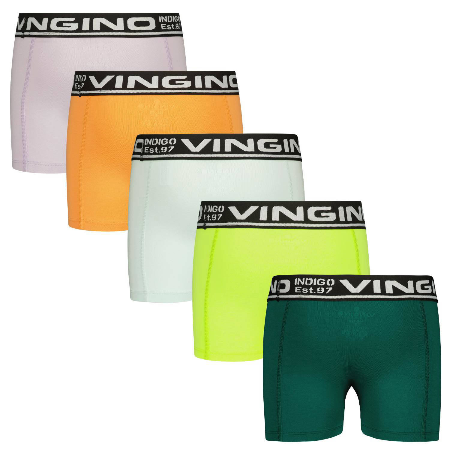 Vingino boxershort Colors set van 5 groen multicolor