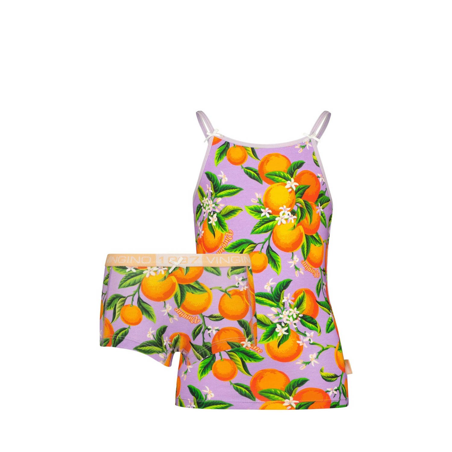 Vingino singlet + short Orange lila oranje