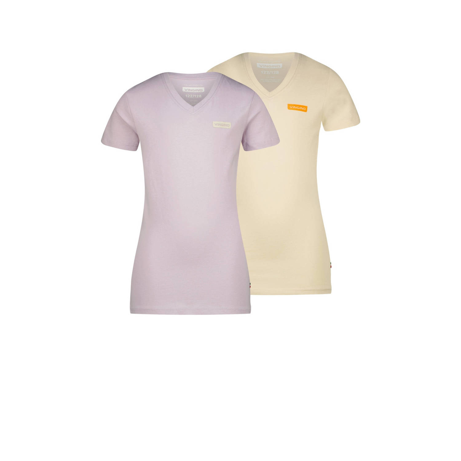 Vingino T-shirt set van 2 lila ecru