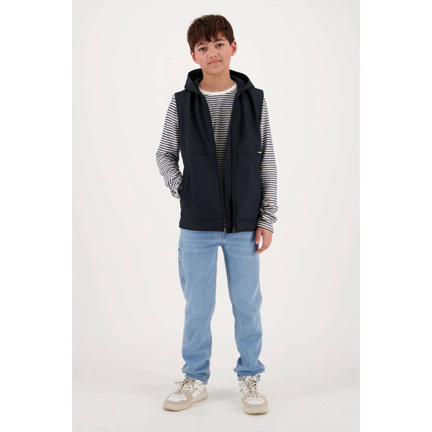 VINGINO bodywarmer Tjez zwart Jongens Polyester Capuchon Effen 128
