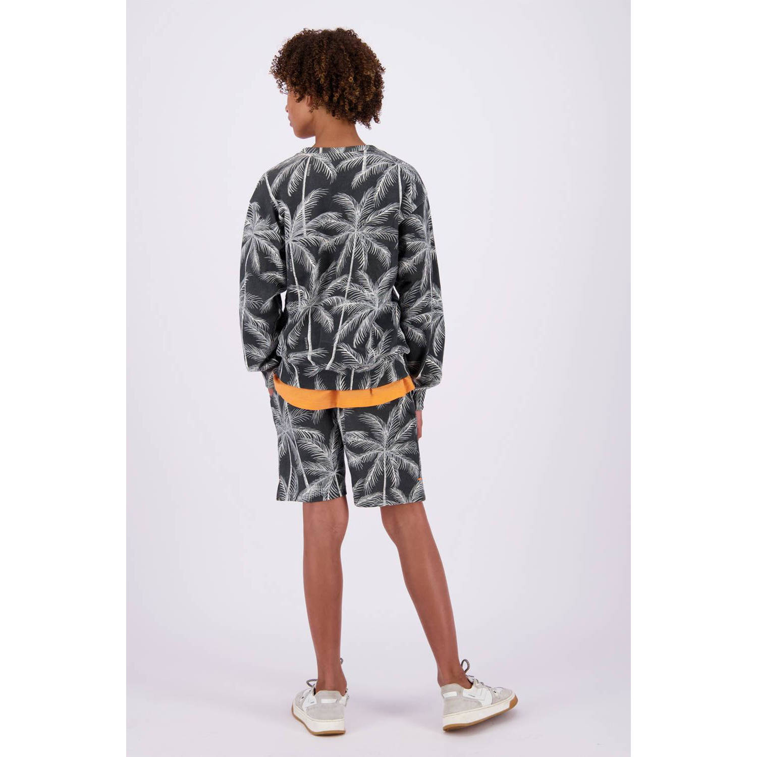 Vingino sweater Nintas met all over print grijs ecru