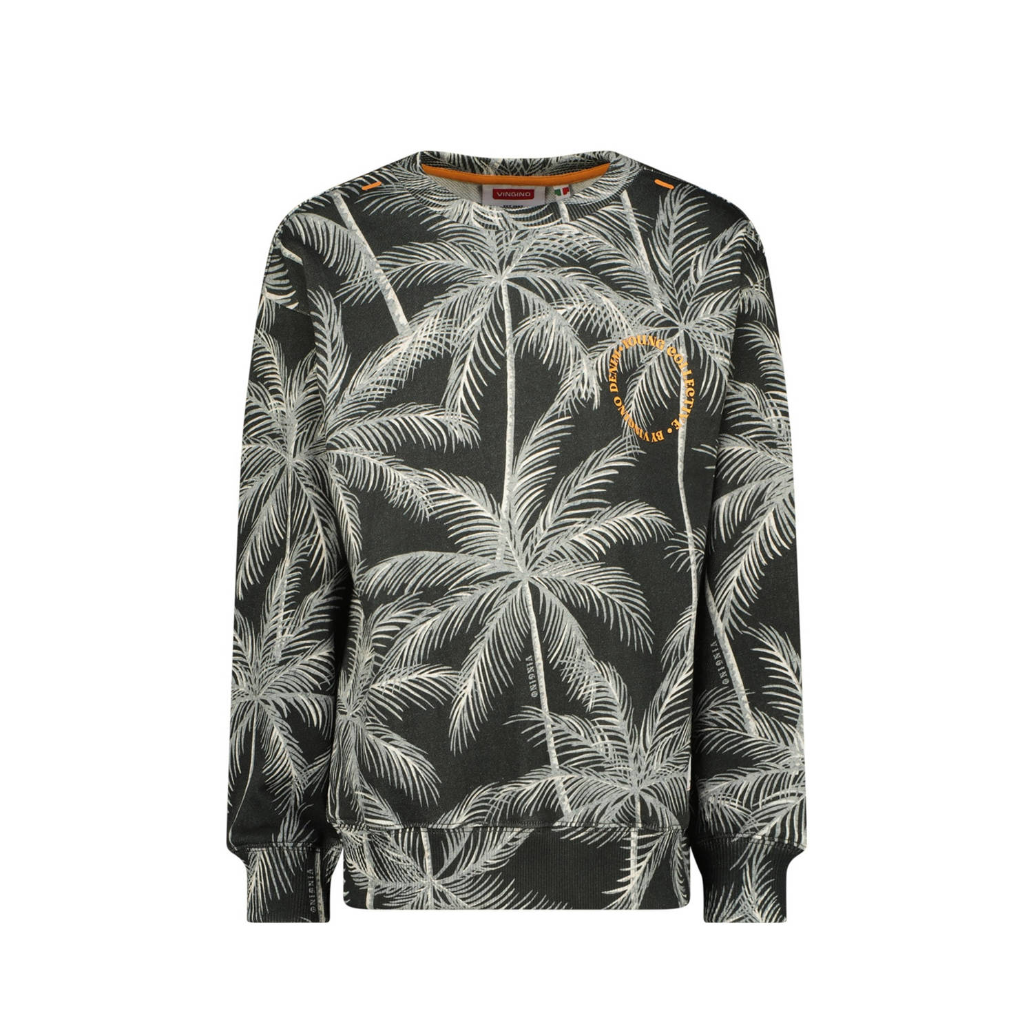 Vingino sweater Nintas met all over print grijs ecru